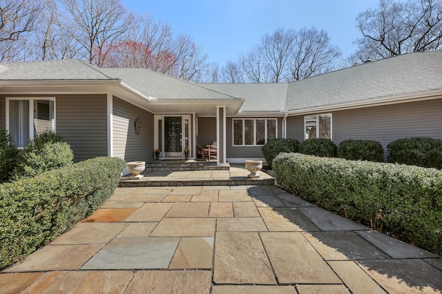 80 Norton Rd, Easton, CT 06612 - property entrance featuring a shingled roof