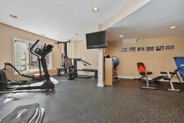 80 Norton Rd, Easton, CT 06612 - workout area with recessed lighting and baseboards