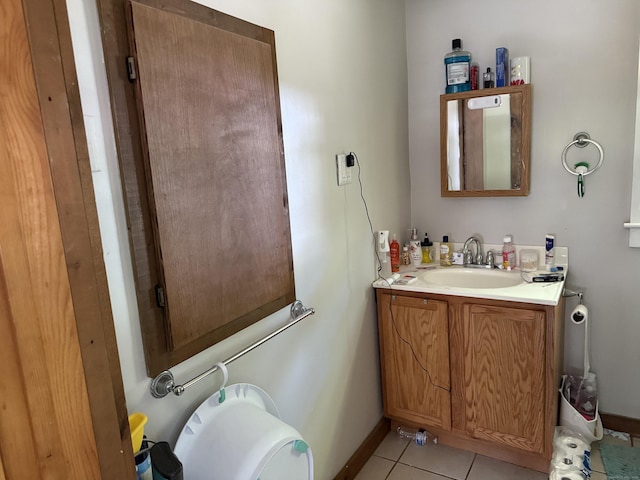 74 Pine Rd, East Haddam, CT 06423 - half bathroom with vanity and tile patterned flooring