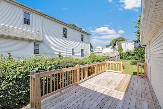 474 Franklin Ave, Stratford, CT 06614 - wooden deck featuring a lawn and a residential view