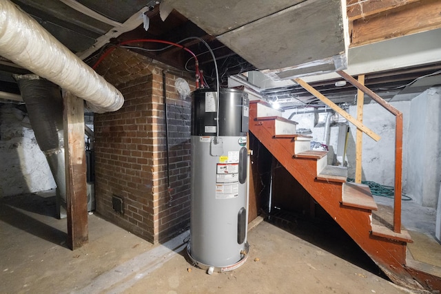 370 Waterville St, Waterbury, CT 06710 - unfinished basement featuring water heater and stairway