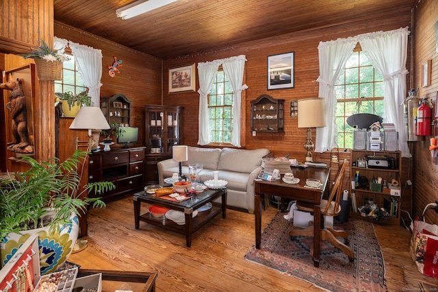 696 Kent Rd, New Milford, CT 06755 - living room featuring hardwood / wood-style flooring and wooden ceiling