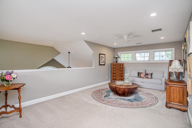10 Harmony Trl Unit 10, New Milford, CT 06776 - sitting room with ceiling fan, carpet, and recessed lighting