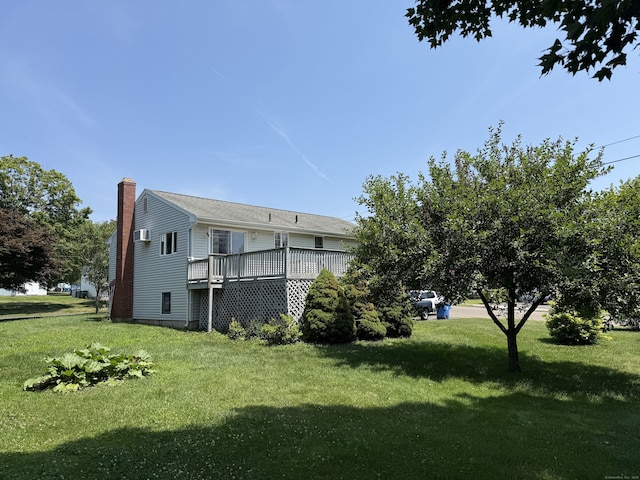 109 Ashley Rd, Bristol, CT 06010 - view of grassy yard featuring a wooden deck