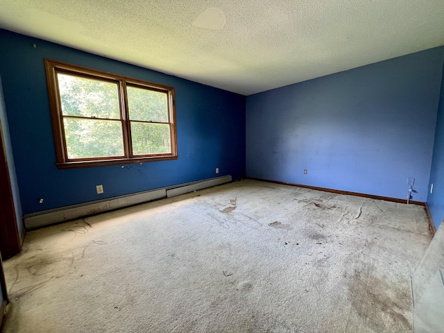 67 Harold Rd, Farmington, CT 06032 - spare room with a baseboard radiator, carpet floors, and a textured ceiling