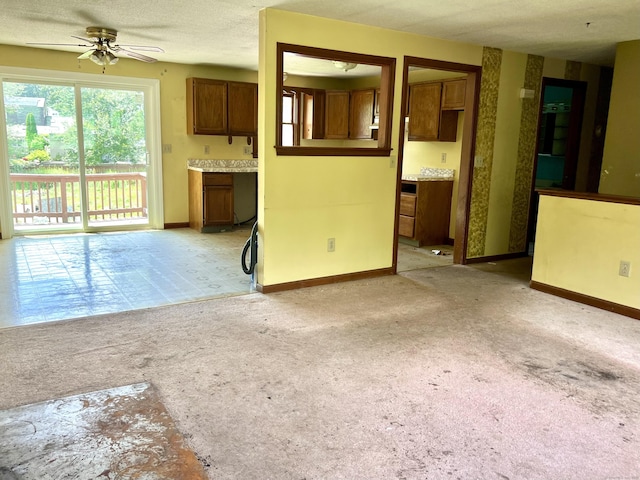 67 Harold Rd, Farmington, CT 06032 - unfurnished living room featuring light colored carpet and ceiling fan