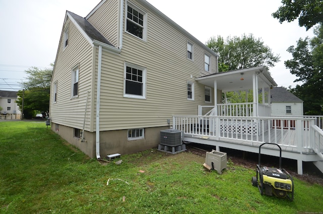 51 Grandview Ave, Norwalk, CT 06850 - back of property featuring a lawn and a deck