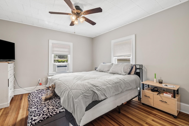 33 Hugh St, West Hartford, CT 06119 - bedroom with light wood-type flooring, a ceiling fan, cooling unit, and crown molding