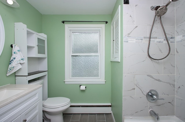 1357 Meriden Ave, Southington, CT 06489 - full bath with baseboard heating, shower / tub combination, and vanity