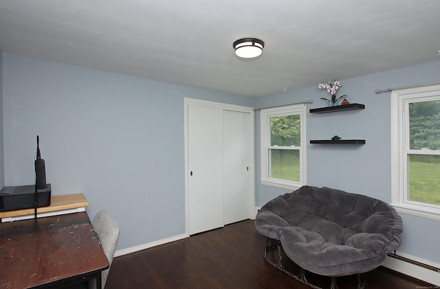1357 Meriden Ave, Southington, CT 06489 - office area featuring baseboard heating and wood finished floors