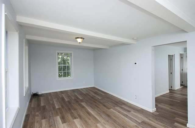 5 Golden Hill Ave, Danbury, CT 06811 - unfurnished room with wood finished floors, beam ceiling, and a smoke detector