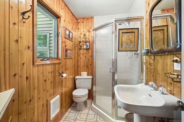 29 Carol St, Danbury, CT 06810 - full bath featuring wooden walls, a shower stall, and tile patterned floors