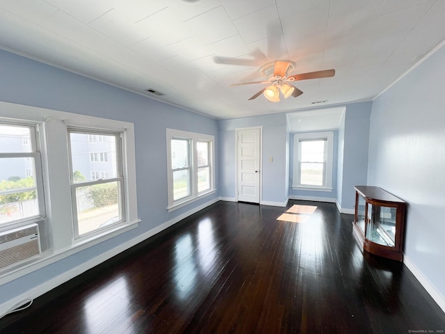 12 Arlington St, West Haven, CT 06516 - unfurnished room with dark wood finished floors, ceiling fan, and cooling unit
