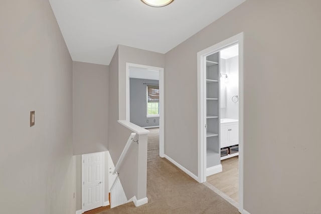 97 Park Ave Unit 70, Danbury, CT 06810 - hall with carpet floors and an upstairs landing