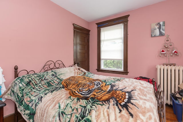 213 Easton Ave, Waterbury, CT 06704 - bedroom featuring radiator and wood finished floors