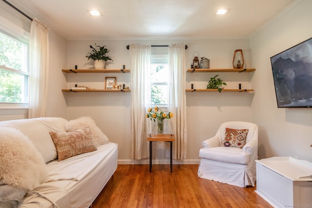 47 Chestnut Hill Rd, East Hampton, CT 06424 - living area with wood finished floors, plenty of natural light, and ornamental molding