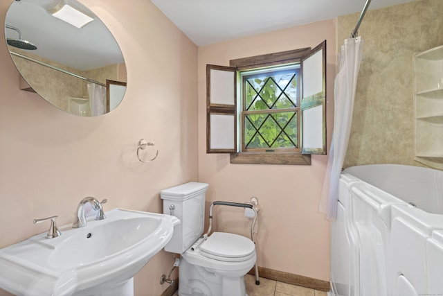 905 Meriden Ave, Southington, CT 06489 - bathroom with shower / tub combo and tile patterned flooring