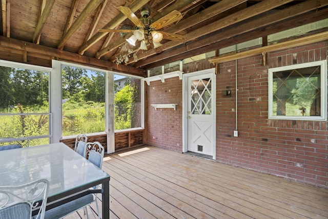 905 Meriden Ave, Southington, CT 06489 - sunroom with ceiling fan, vaulted ceiling, plenty of natural light, and outdoor dining space