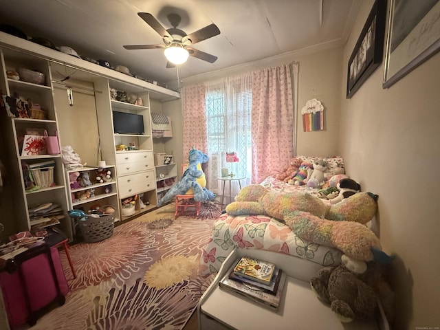 352 Church St, Putnam, CT 06260 - bedroom featuring ornamental molding and a ceiling fan