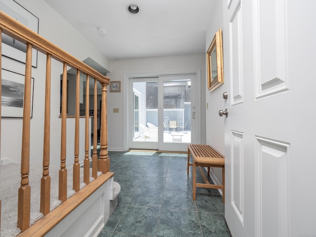 26 Wilton Crst Unit 26, Wilton, CT 06897 - entrance foyer with stairway and baseboards