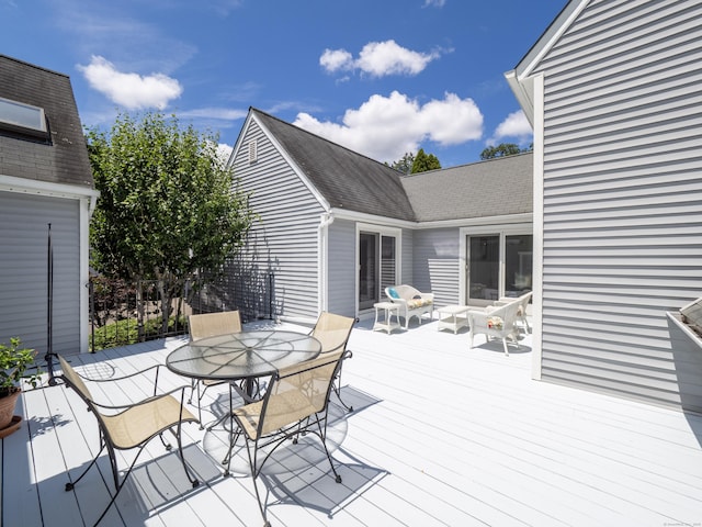 26 Wilton Crst Unit 26, Wilton, CT 06897 - wooden deck featuring outdoor dining area
