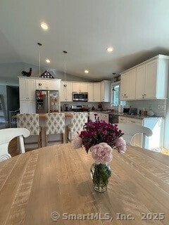 1 Brookfield Rd, Harwinton, CT 06791 - dining room with vaulted ceiling and recessed lighting