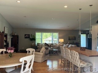 1 Brookfield Rd, Harwinton, CT 06791 - dining area featuring wood finished floors and recessed lighting