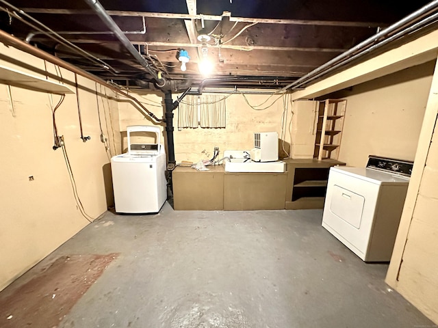 23 S Elm St, Windsor Locks, CT 06096 - unfinished basement featuring washer and clothes dryer