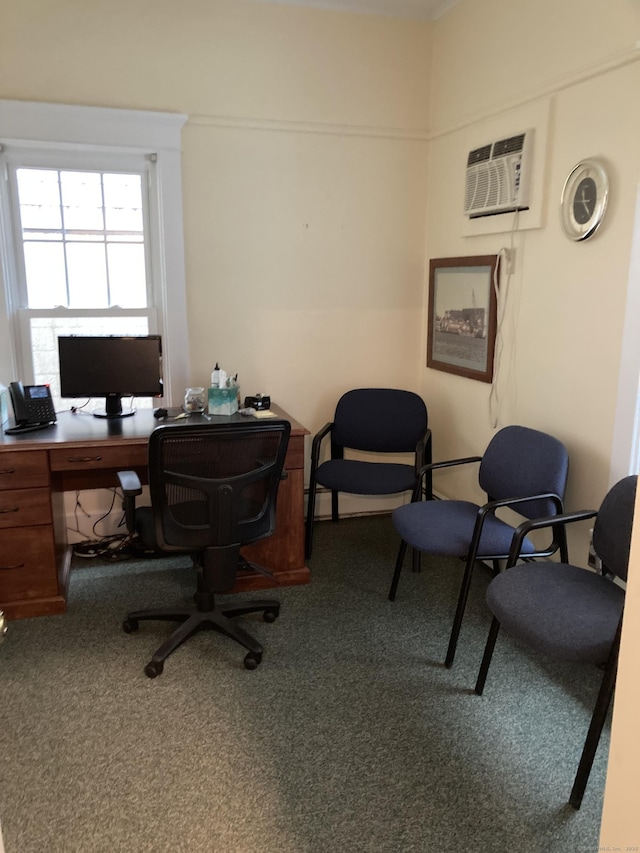 21 Chicago Ave, Groton, CT 06340 - office area with carpet flooring and a wall unit AC