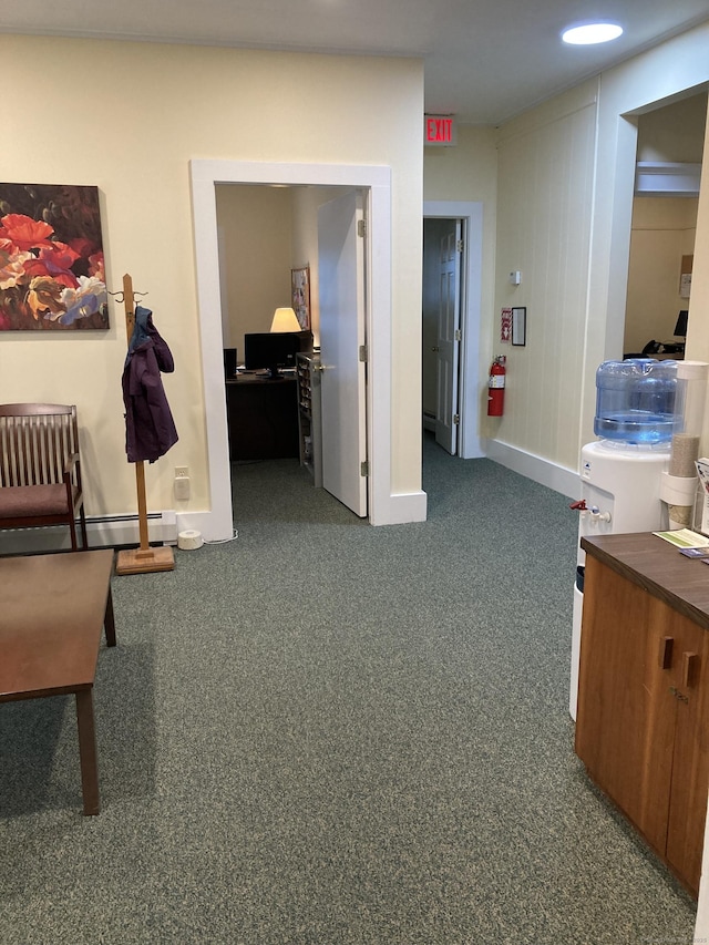 21 Chicago Ave, Groton, CT 06340 - hallway with dark colored carpet and baseboards