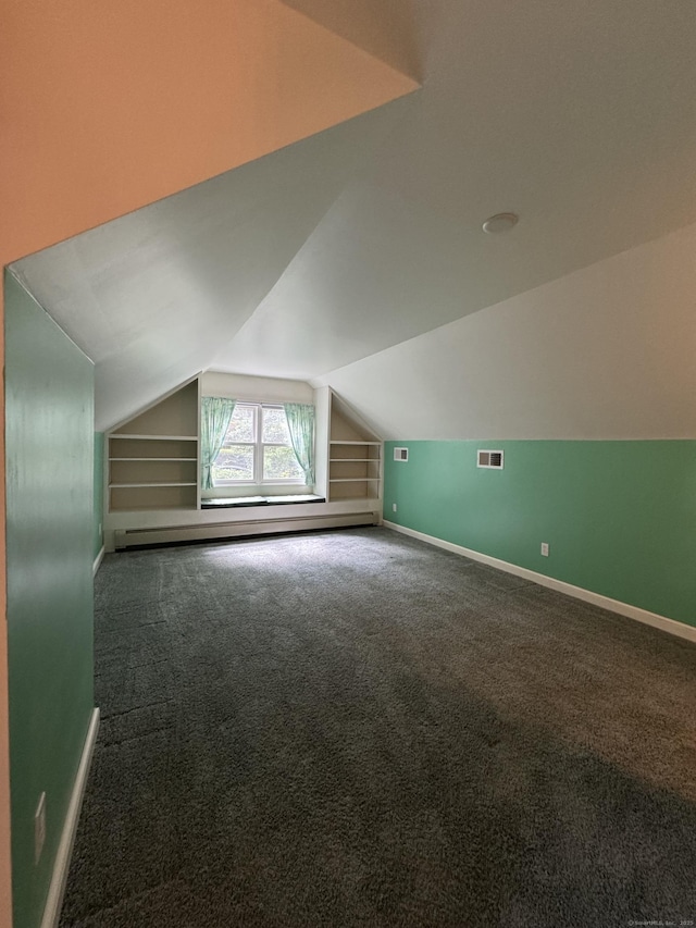 23 Mountain Rd, Mansfield, CT 06250 - bonus room with lofted ceiling, carpet floors, and baseboard heating
