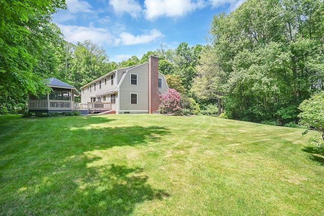 373 Broad Way, Coventry, CT 06238 - view of grassy yard with a deck