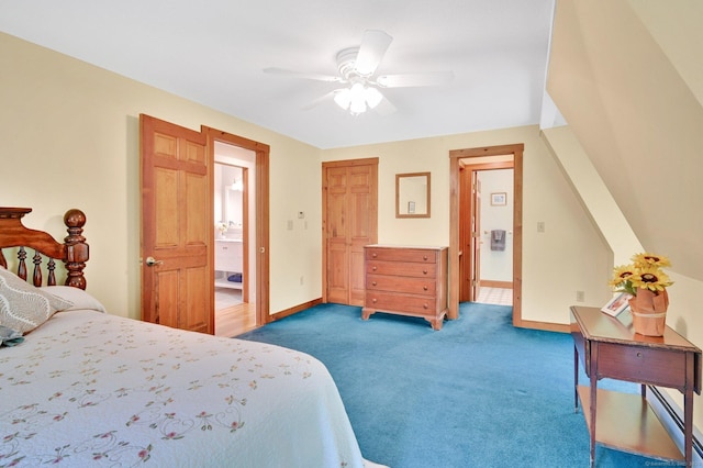 373 Broad Way, Coventry, CT 06238 - bedroom with carpet flooring, a ceiling fan, and a baseboard heating unit