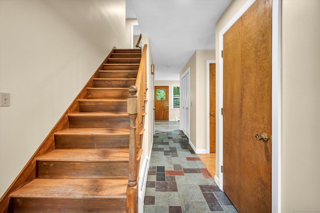 24 Iron Gate Ln, Cromwell, CT 06416 - stairway with stone finish floors and baseboards
