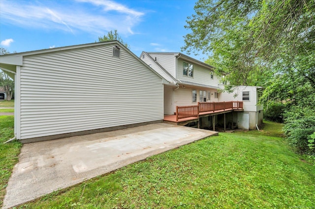 24 Iron Gate Ln, Cromwell, CT 06416 - rear view of property with a wooden deck, a yard, and a patio area