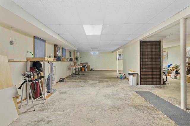 33 Shawnee Ln, Monroe, CT 06468 - basement featuring a paneled ceiling