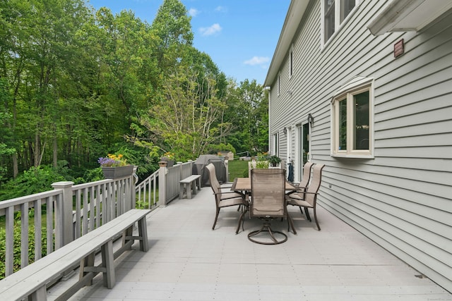 33 Shawnee Ln, Monroe, CT 06468 - view of patio featuring outdoor dining space and a wooden deck