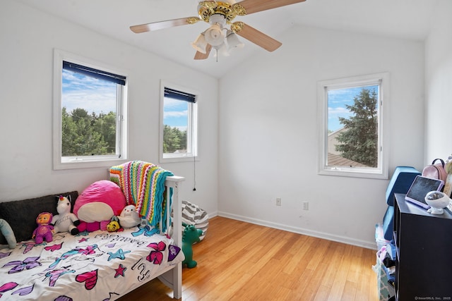 5 Legion Rd, Seymour, CT 06483 - bedroom with multiple windows, light wood-type flooring, lofted ceiling, and a ceiling fan