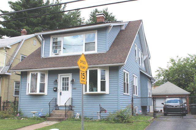 180 Victoria Rd, Hartford, CT 06114 - view of front of property featuring entry steps, a chimney, a gate, and a shingled roof