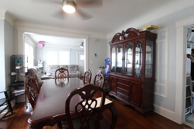 180 Victoria Rd, Hartford, CT 06114 - dining area featuring a ceiling fan and wood finished floors