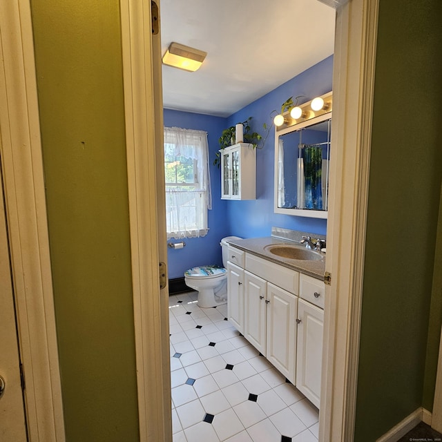 50 Meadow St, Meriden, CT 06451 - bathroom with vanity and tile patterned floors