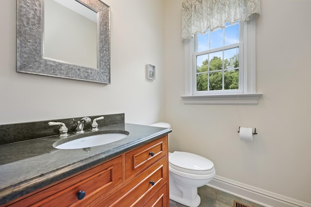 28 Sunnyview Dr, Redding, CT 06896 - half bath with vanity and tile patterned flooring