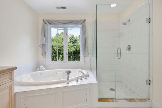 28 Sunnyview Dr, Redding, CT 06896 - bathroom featuring a stall shower, a whirlpool tub, and vanity