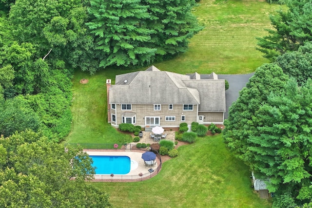 28 Sunnyview Dr, Redding, CT 06896 - view from above of property with a pool