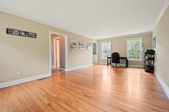 70 Shane Dr, Southbury, CT 06488 - office area featuring ornamental molding and light wood-style flooring