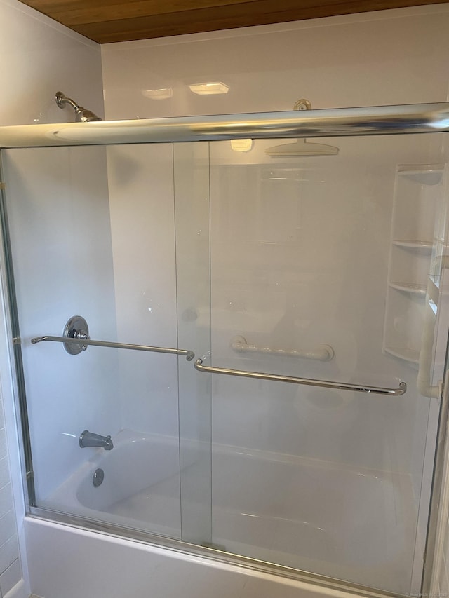 18 Depietro Dr, East Hartford, CT 06118 - full bathroom featuring enclosed tub / shower combo and wooden ceiling