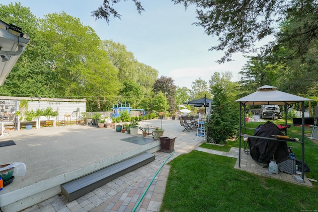 22 Standish Rd, New Milford, CT 06776 - view of grassy yard with a gazebo and a patio