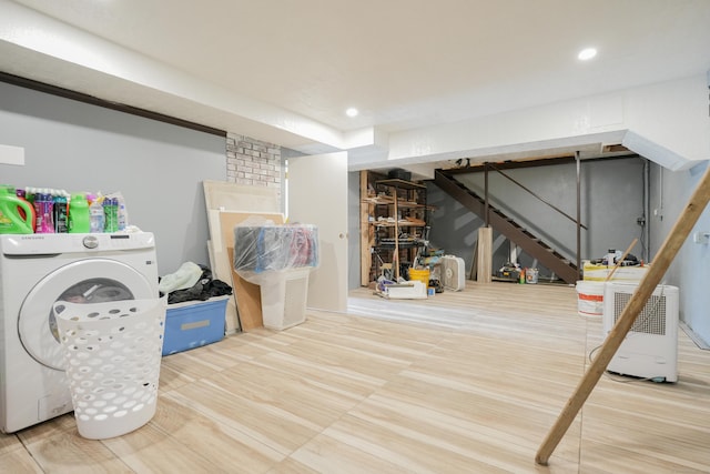 22 Standish Rd, New Milford, CT 06776 - washroom featuring washer / clothes dryer and recessed lighting