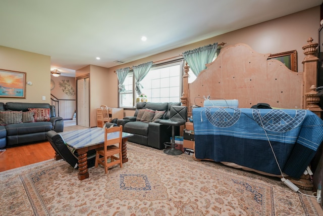 22 Standish Rd, New Milford, CT 06776 - living area featuring wood finished floors and recessed lighting