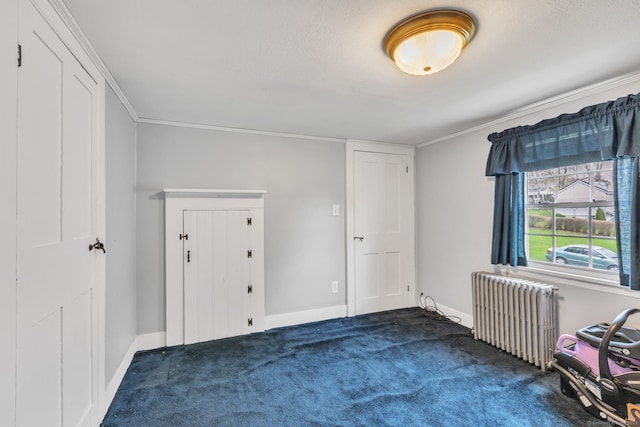 52 Lincoln St, Cromwell, CT 06416 - entryway with radiator heating unit, dark colored carpet, and ornamental molding